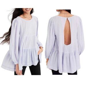 NWT American Eagle Babydoll tiered open Back Boho Bohemian lilac top Size XS